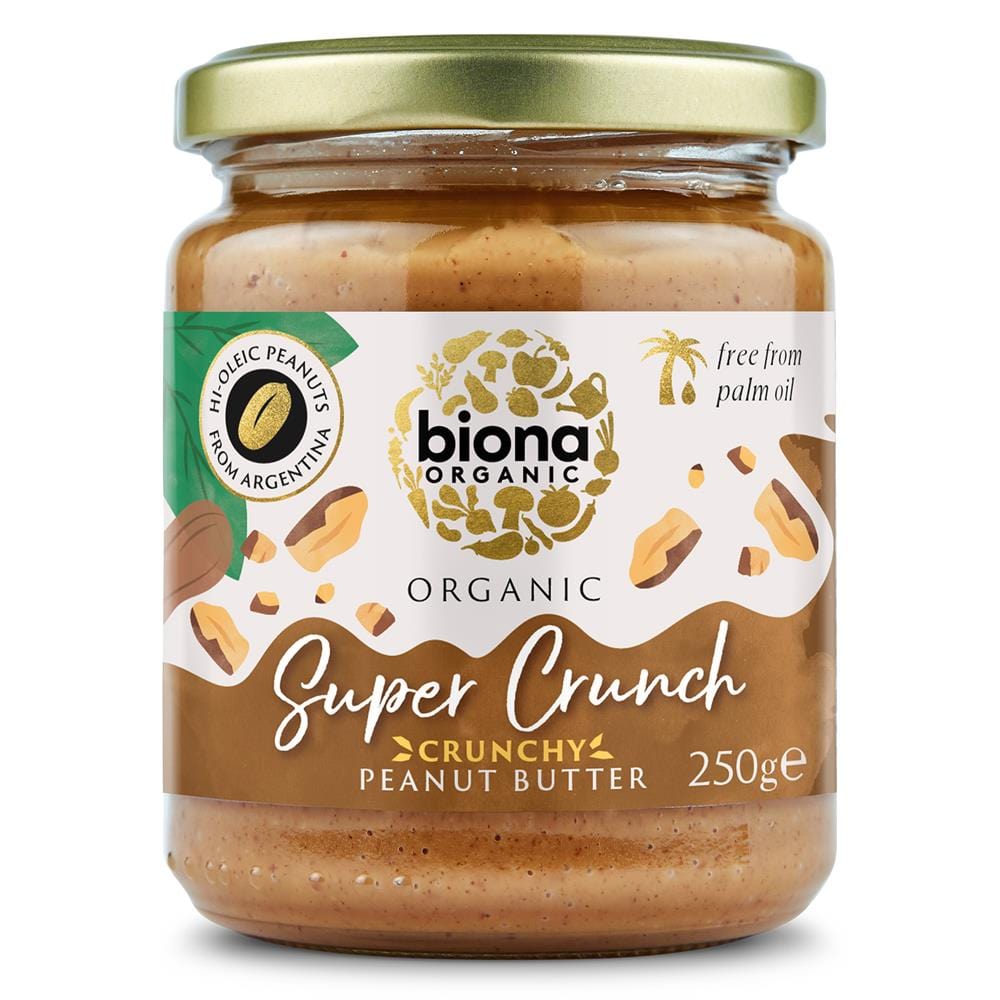 Biona Hi Oleic Super Crunch Peanut Butter Organic 250g, Biona