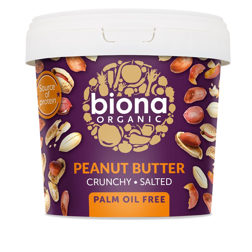 Biona Organic Peanut Butter Crunchy Salted 1KG, Biona