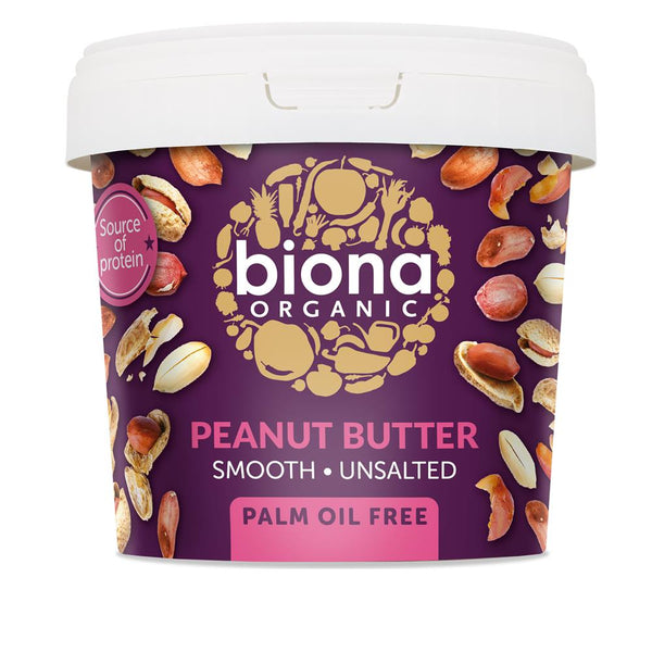 Biona Organic Peanut Butter Smooth Unsalted 1KG, Biona