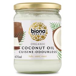 Organic Odourless Coconut Oil Cuisine 470ml, Biona