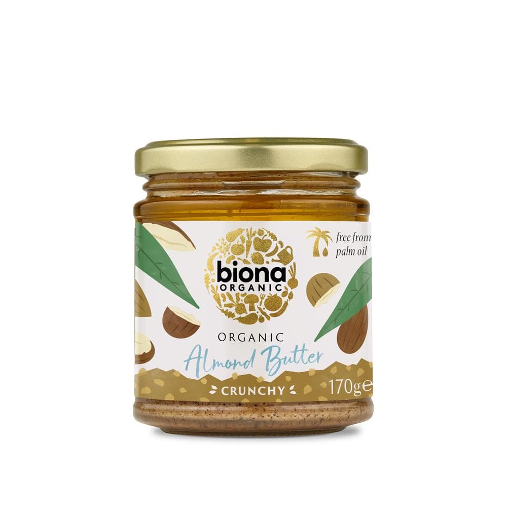 Biona Organic Almond Butter Crunchy 170g, Biona