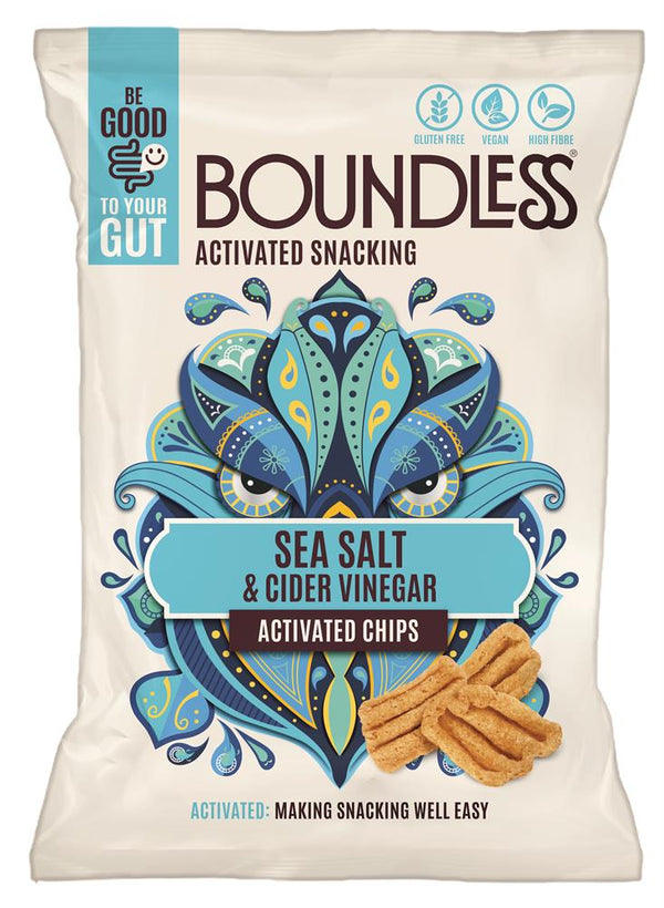 Sea Salt & Cider Vinegar Chips Sharing Bag 80g, Boundless Activated Snacking