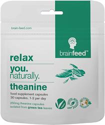 Relax - Natural Theanine 250mg Caps x30 -Isolated from Green Tea, Brain Feed