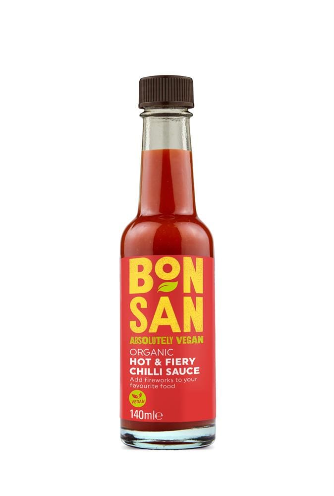 Organic Vegan Hot & Fiery Chilli Sauce 140ml, Bonsan