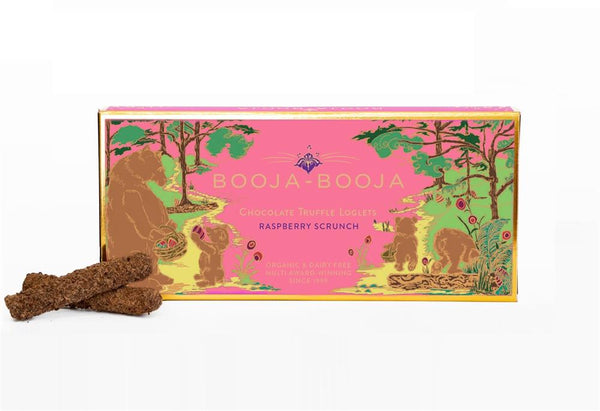 Raspberry Scrunch Chocolate Truffle Loglets 115g, Booja-Booja