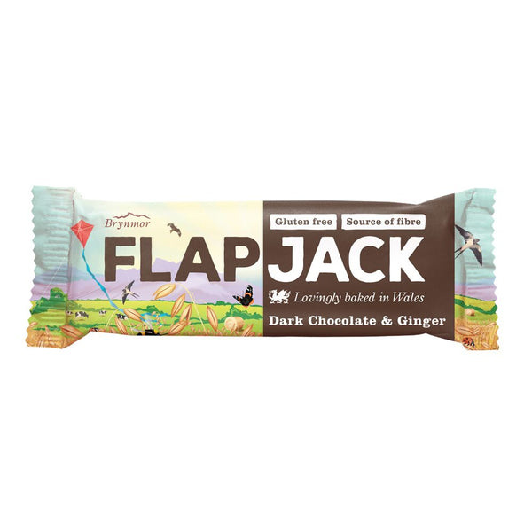 Dark Chocolate & Ginger Flapjack 80g, Brynmor