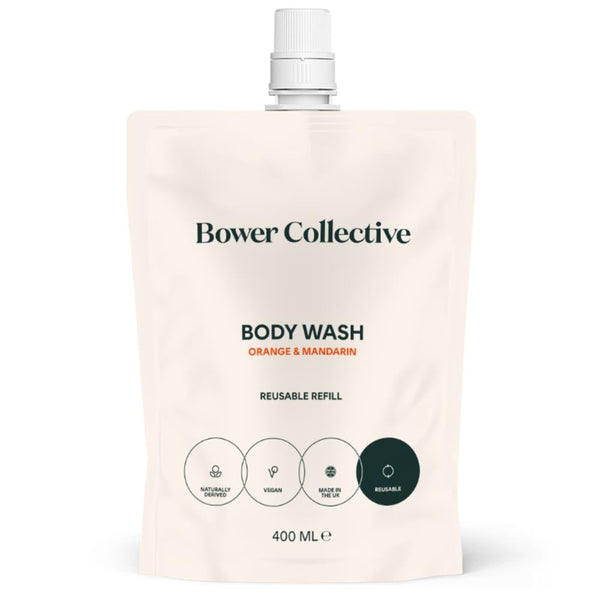 Orange & Mandarin Bower Natural Body Wash Refill 400ml, Bower Collective