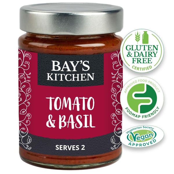 Tomato & Basil Stir-in Sauce Low FODMAP Vegan 260g, Bays Kitchen