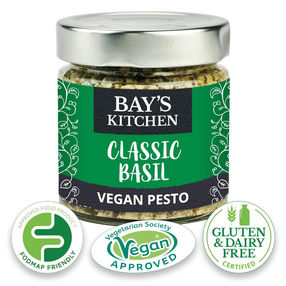 Classic Basil Vegan Pesto Low FODMAP 190g, Bays Kitchen