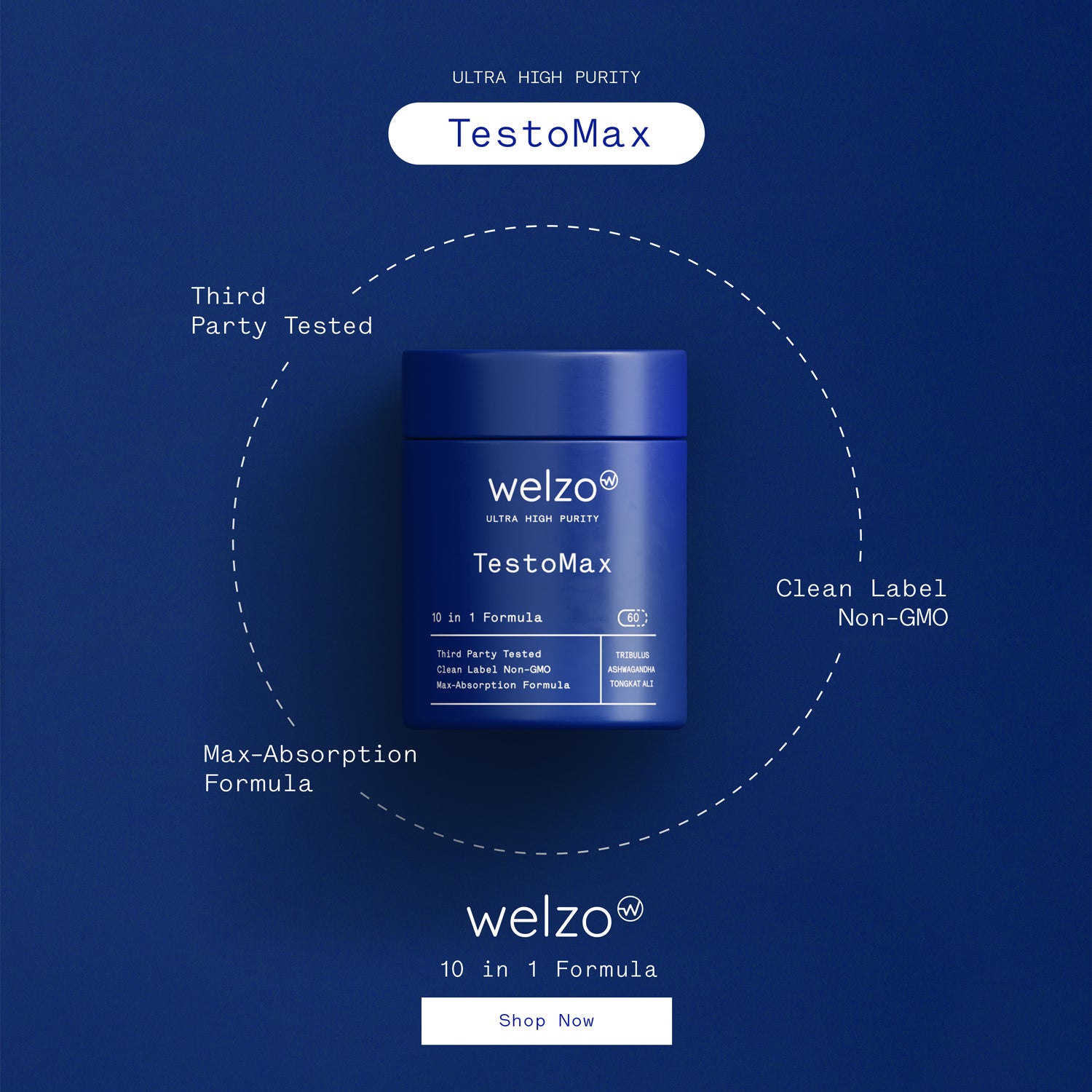 Welzo Ultra Purity TestoMax Testosterone Supplement