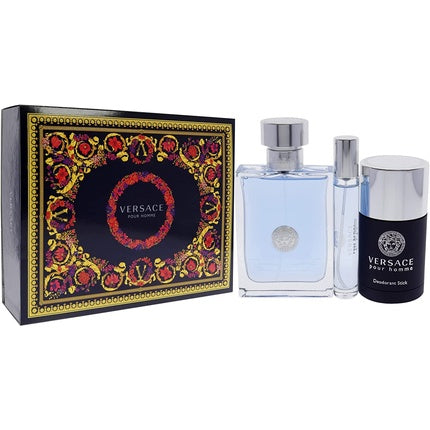 Versace Dylan Blue Pour Homme Gift Set: Eau De Toilette 100ml, Deodorant Stick 75ml, Eau De Toilette 10ml