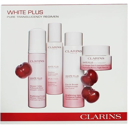 Clarins White Plus 4 Piece Gift Set Mousse Cleanser 150ml Brightening Emulsion