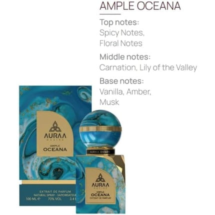 Ample Oceana Extrait de Parfum 100ml by Auraa Desire Luxurious Unisex Fragrance with Spicy, Floral, and Amber Notes