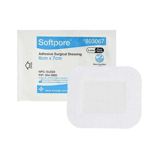 Softpore Adhesive Surgical Dressing 6cm x 7cm Single - welzo