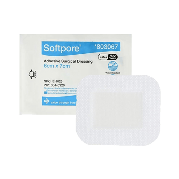 Softpore Adhesive Surgical Dressing 6cm x 7cm Single - welzo