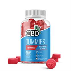 CBDfx Mixed Berry Gummies (60ct / 1500mg CBD Per Bottle), CBDfx