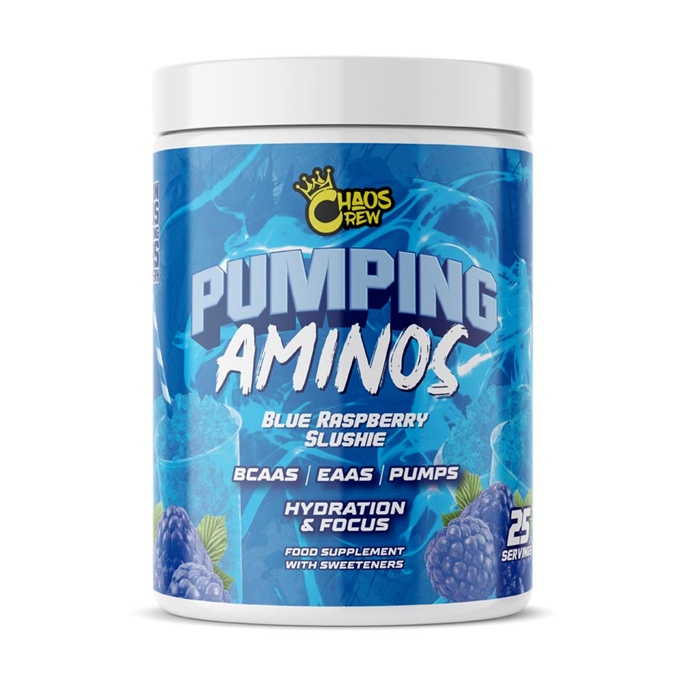 Chaos Crew Pumping Aminos 2.0 325g Blue Raspberry Slushie