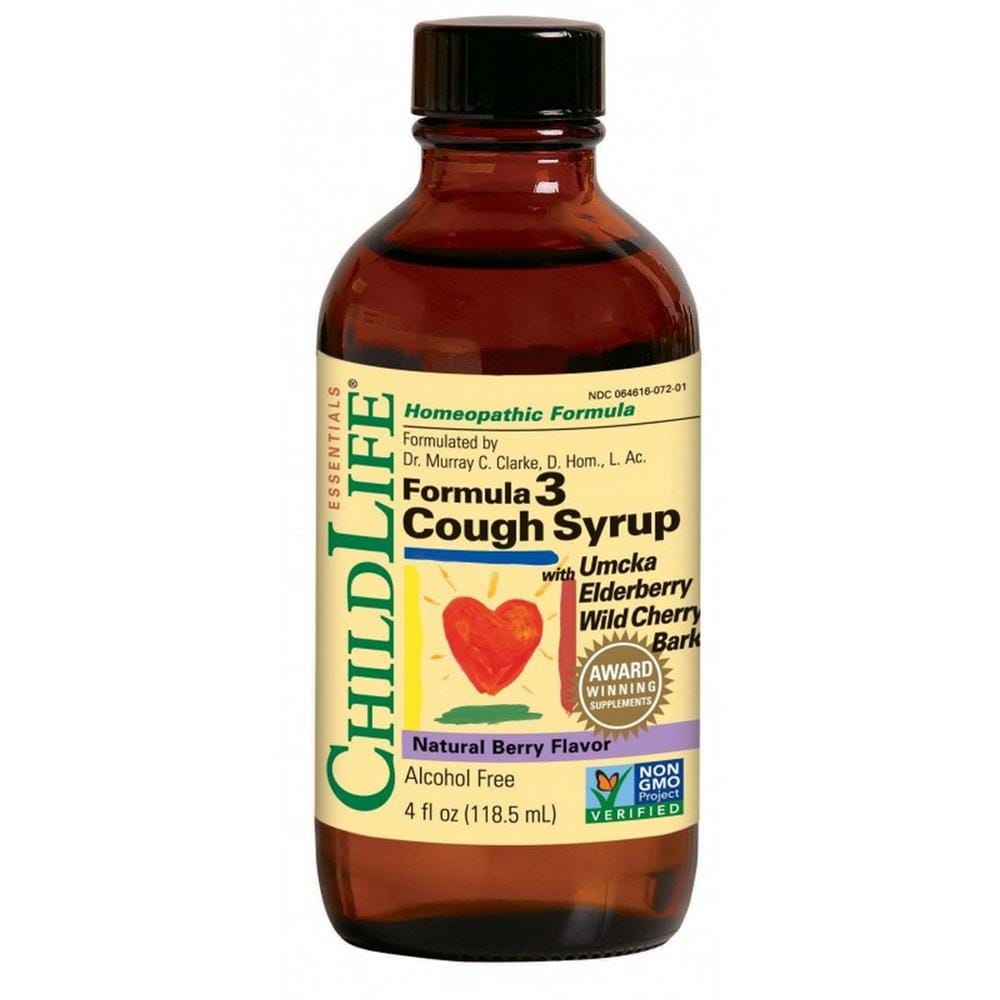 ChildLife Essential Formula 3 Cough Syrup Berry 120ml Glass, Child Life