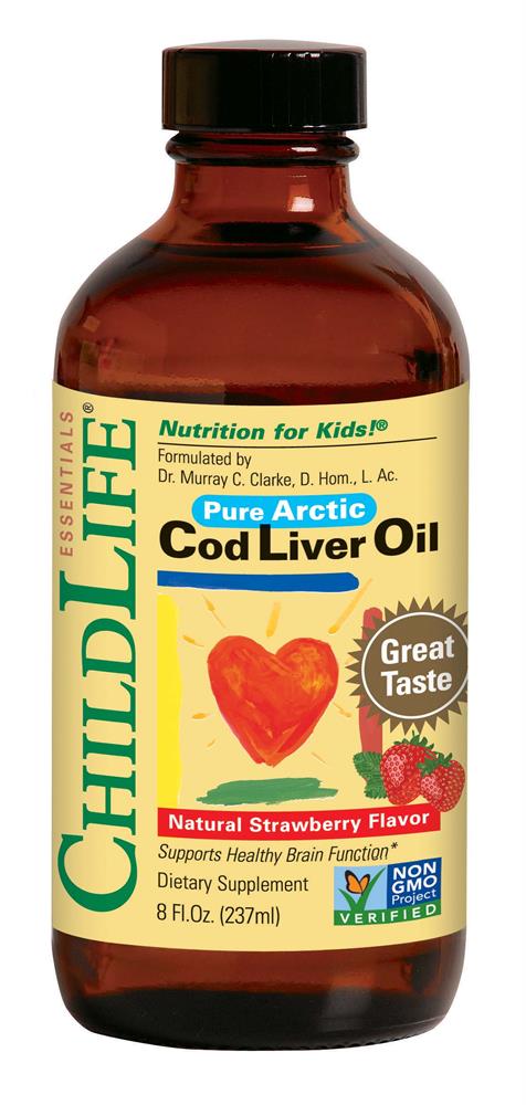 ChildLife Essentials Cod Liver Oil Strawberry 240ml, Child Life