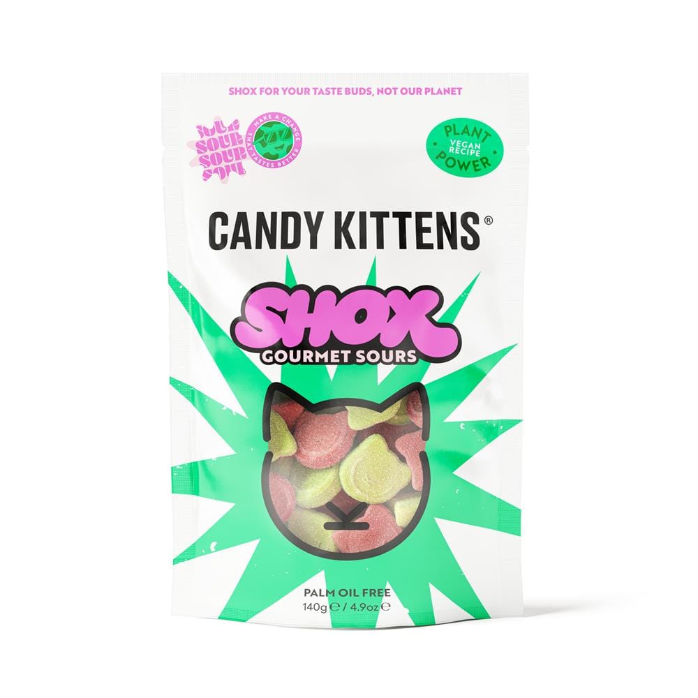 Candy Kittens Sour Shox Vegan Sweets 140g, Candy Kittens