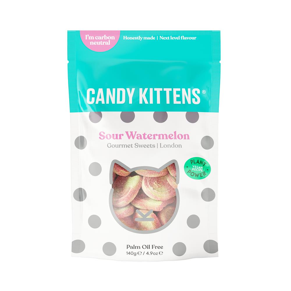 Candy Kittens Sour Watermelon Vegan Sweets 140g, Candy Kittens