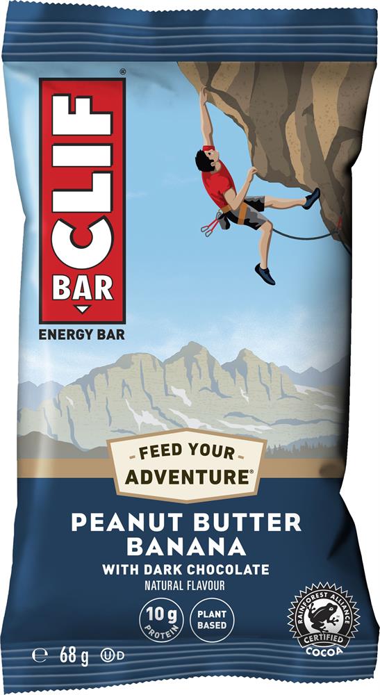 Peanut Butter Dark Choc Bar with Dried Bananas & 10g Protein 68g, Clif Bar