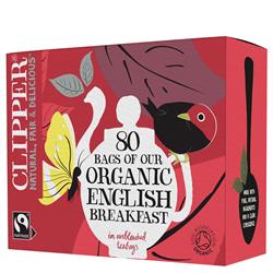 Clipper Organic Fairtrade English Breakfast Tea 80 Bags, Clipper