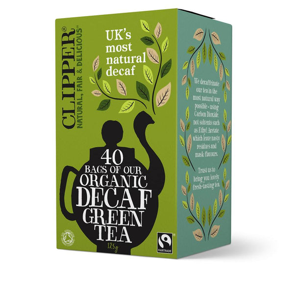 Clipper Fairtrade & Organic Decaf Green Tea Bags 40 Bags, Clipper