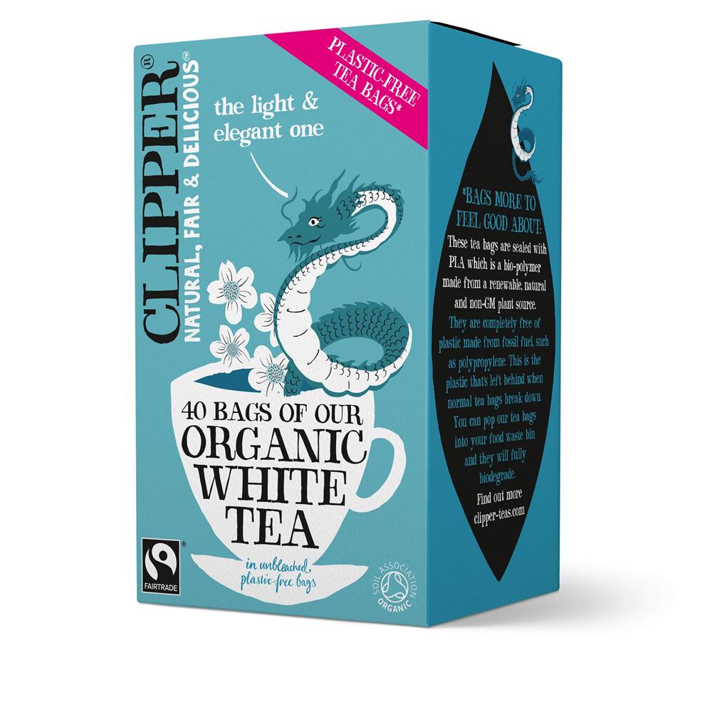 Clipper Organic & Fair Trade White 40 Tea Bags, Clipper