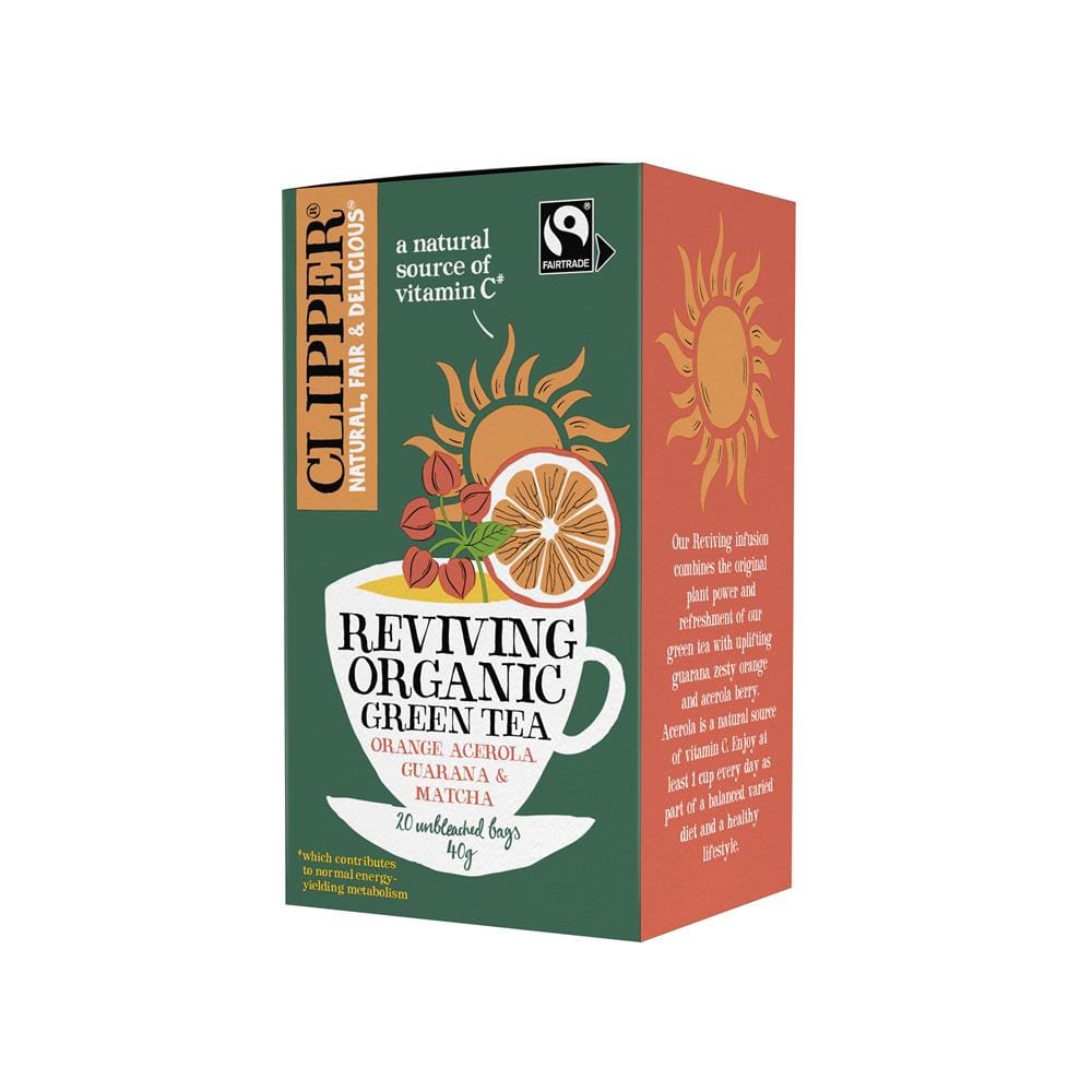 Clipper Organic Fairtrade Reviving Green Tea 20 Bags, Clipper