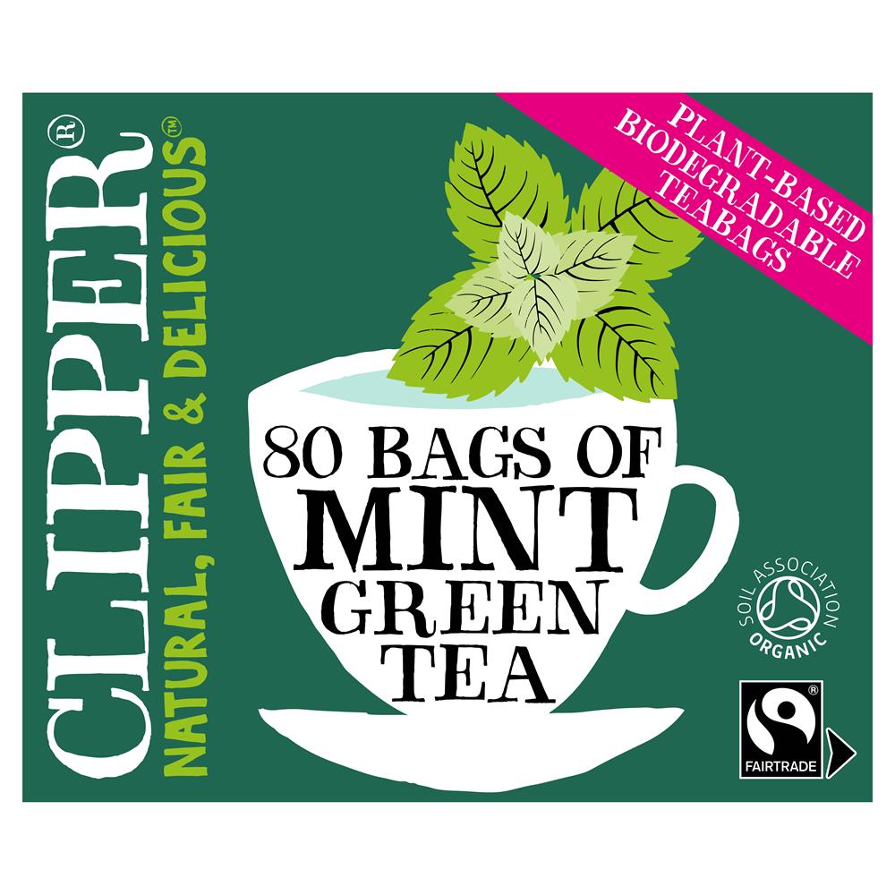 Clipper Fairtrade Organic Green Tea and Mint 80 Bags, Clipper