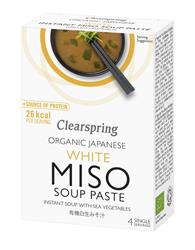 Organic Japanese Instant White Miso Soup Paste 4x15g, Clearspring