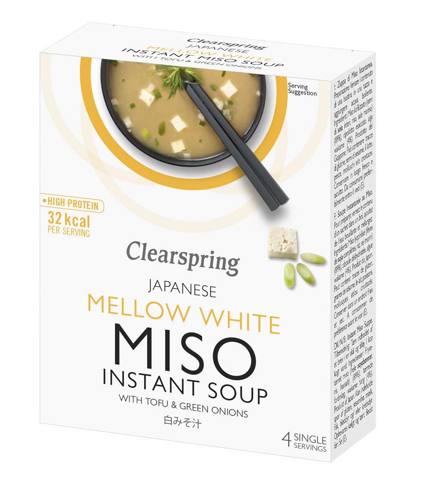 Instant Miso Soup Mellow White with Tofu 40g, Clearspring