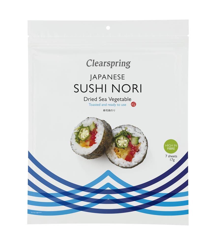 Nori Sea Vegetable Sushi Toasted 17g, Clearspring