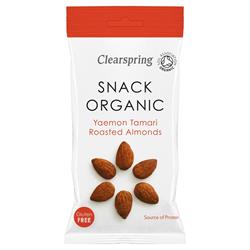 Snack Organic Tamari Roasted Sicilian Almonds 30g, Clearspring