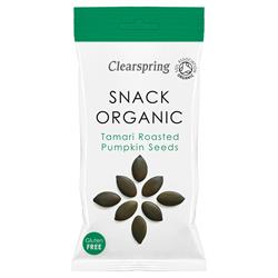 Snack Organic Tamari Roasted Pumpkin Seeds 30g, Clearspring