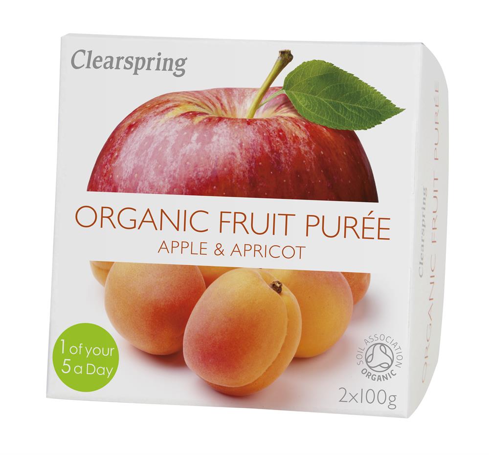 Organic Fruit Puree Apple/Apricot (2x100g), Clearspring