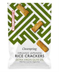 Organic Rice Cracker Olive Oil & Sea Salt 50g, Clearspring