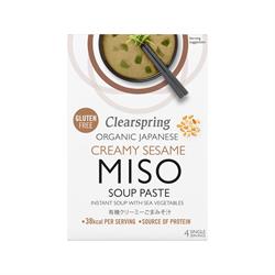 Organic Japanese Creamy Sesame Instant Miso Soup 60g, Clearspring