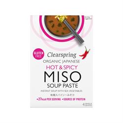 Organic Japanese Hot & Spicy Instant Miso Soup 60g, Clearspring