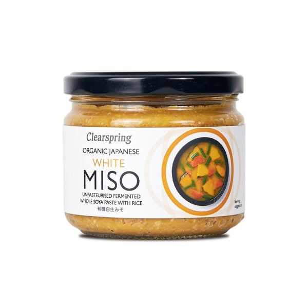 Organic Japanese White Miso Jar (unpasteurised) 270g, Clearspring