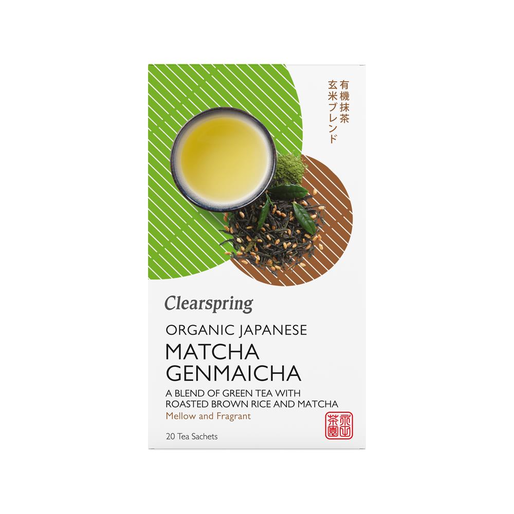 Organic Japanese Matcha Genmaicha 20 bags, Clearspring