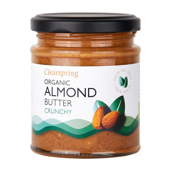 Organic Almond Butter Crunchy 170g, Clearspring