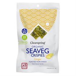 Ginger - Organic Seaveg Crispies Multipack (TRAYLESS) 20g, Clearspring