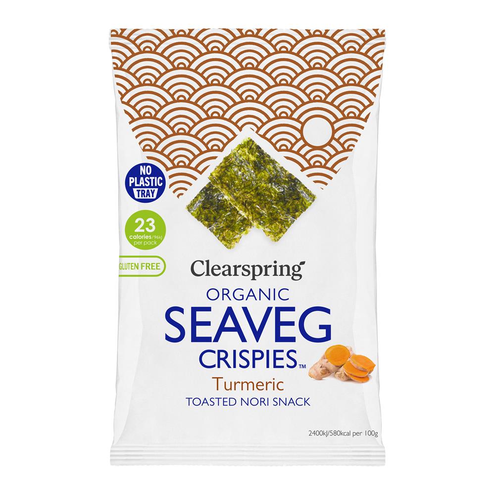 Organic Seaveg Crispies Turmeric 4g (TRAYLESS) 4g, Clearspring