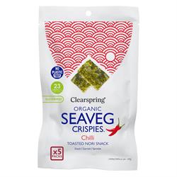 Chilli - Organic Seaveg Crispies Multipack (TRAYLESS) 20g, Clearspring