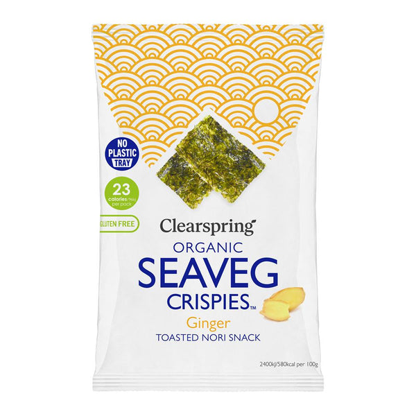 Organic Seaveg Crispies - Ginger 4g (TRAYLESS), Clearspring