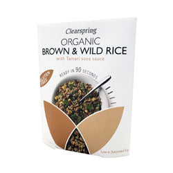 Org Brown & Wild Rice w. Tamari Soy 250g, Clearspring