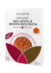 Organic Gluten Free Red Lentil & Brown Rice Pasta 250g, Clearspring