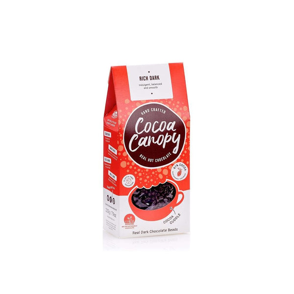 Rich Dark Drinking Hot chocolate Beads 225g, Cocoa Canopy